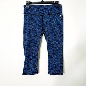 NICOLE MILLER HIGH WAISTED BLUE PRINTED CROP LEGGINGS SIZE SMALL